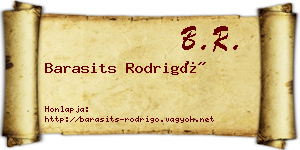 Barasits Rodrigó névjegykártya